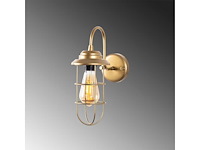 Gouden metalen wandlamp (x2) - afbeelding 5 van  9