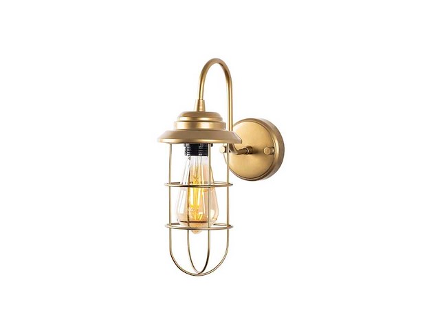 Gouden metalen wandlamp (x2) - afbeelding 7 van  9