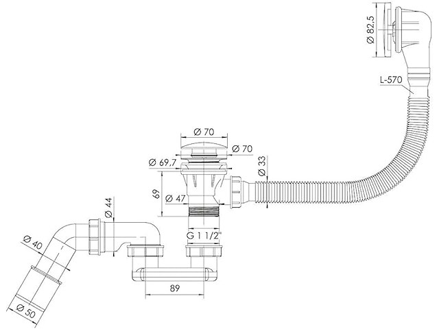 Goudkleurige afwerking voor de afvoer van het bad - afbeelding 2 van  3
