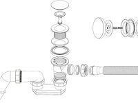 Goudkleurige afwerking voor de afvoer van het bad - afbeelding 3 van  3