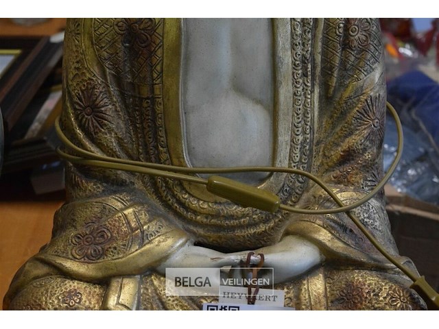 Goudkleurige boedha lamp - afbeelding 3 van  3
