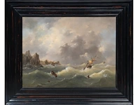 Govert van emmerik (1808-1882), sinking ships near a rocky shore, 1844, oil on canvas 55 x 71 cm. (21.64 x 27.94 in.), frame: 79 x 97 cm. (31.10 x 38.18 in.) - afbeelding 2 van  6