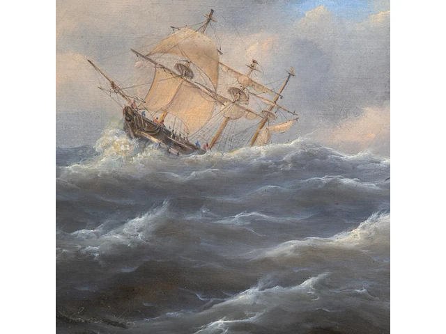 Govert van emmerik (1808-1882), sinking ships near a rocky shore, oil on canvas 59 x 74 cm. (23.23 x 29.12 in.), frame: 81 x 99 cm. (31.89 x 38.97 in.) - afbeelding 5 van  7