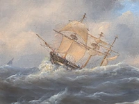 Govert van emmerik (1808-1882), sinking ships near a rocky shore, oil on canvas 59 x 74 cm. (23.23 x 29.12 in.), frame: 81 x 99 cm. (31.89 x 38.97 in.) - afbeelding 6 van  7