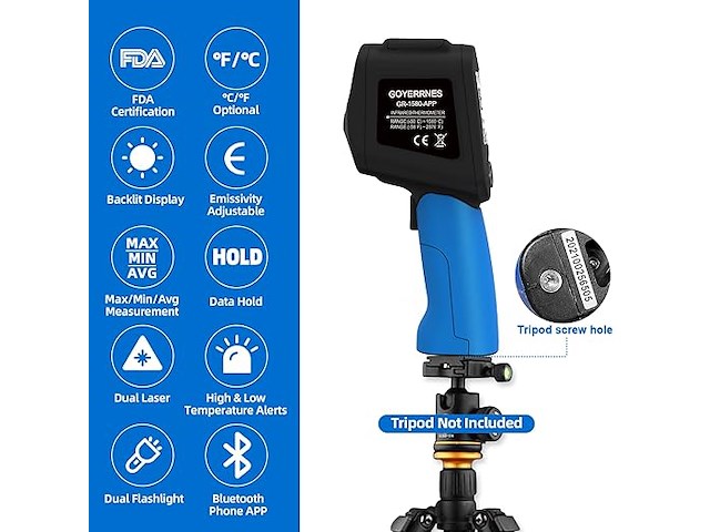 Goyerrnes laser infrarood thermometer - afbeelding 6 van  7