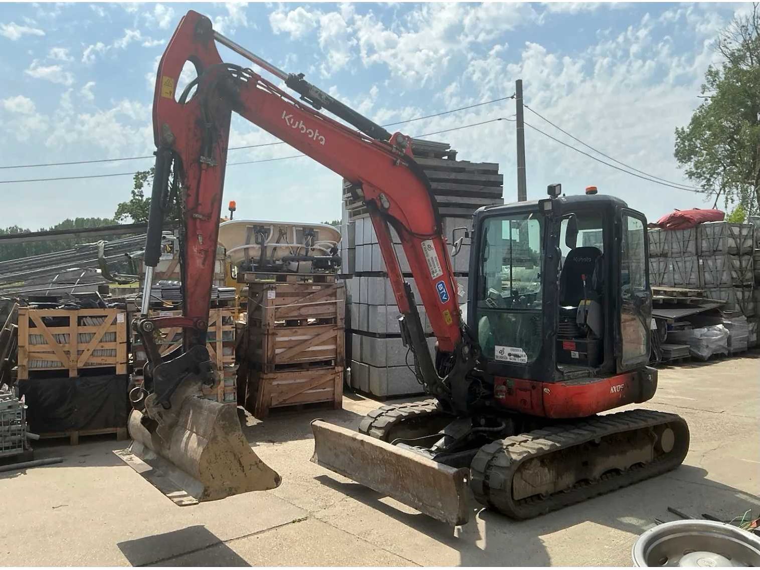 Graafkraan yanmar, sany, rupskraan kubota kx057, werfmateriaal wegens faillissement ic group bv