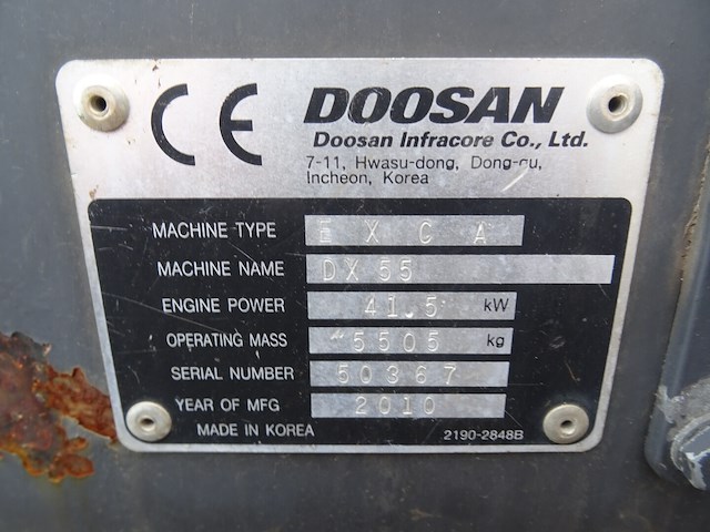 Graafmachine doosan dx55e - afbeelding 19 van  35