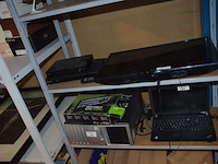 Grafische kaart gtx 1080ti, centrale eenheid hp windows xp, flatscreen tv lg 28mt48df-pz met afstandsbediening (defect), blu ray speler samsung - afbeelding 1 van  7