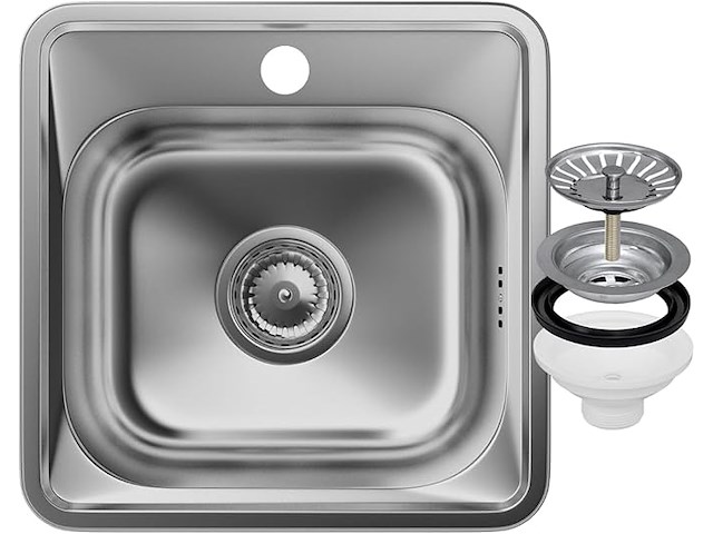 Granitan spoelbak met sifonset - afbeelding 1 van  6