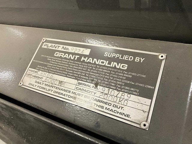 Grant handling rrb6 reach truck - afbeelding 6 van  14