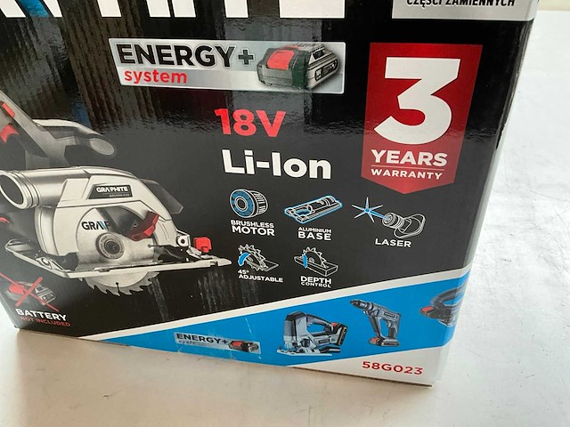 Graphite 58g023 cirkelzaagmachine 165mm 18v li-ion - afbeelding 3 van  6