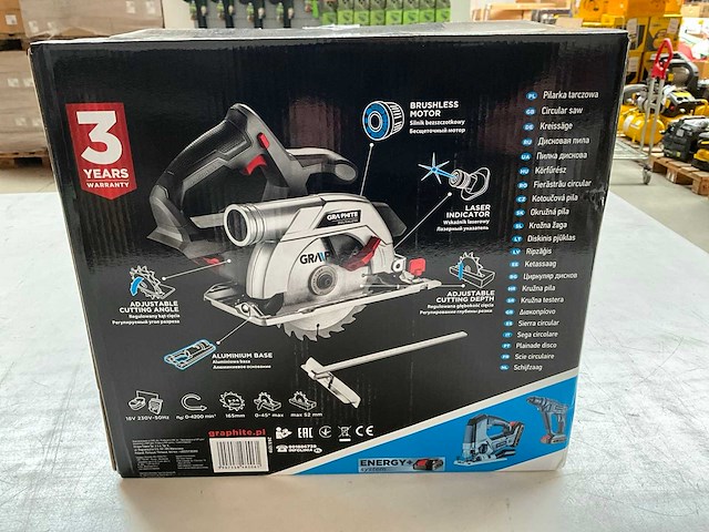 Graphite 58g023 cirkelzaagmachine 165mm 18v li-ion - afbeelding 3 van  4