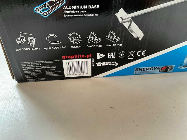 Graphite 58g023 cirkelzaagmachine 165mm 18v li-ion - afbeelding 4 van  4