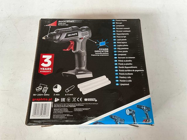 Graphite 58g040 lijmpistool 18v li-ion zonder accu - afbeelding 2 van  4