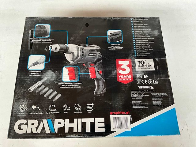 Graphite 58g794 elektrische schroefmachine 520w - afbeelding 3 van  4