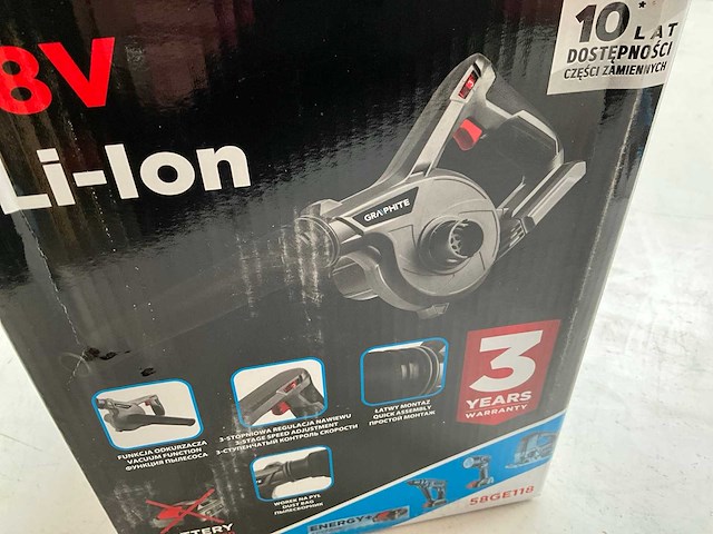 Graphite 58ge118 bladblazer 18v li-ion, accu niet meegeleverd - afbeelding 2 van  5