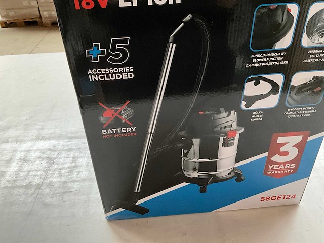 Graphite 58ge124 industriële nat/droog stofzuiger 18v li-ion - afbeelding 2 van  5