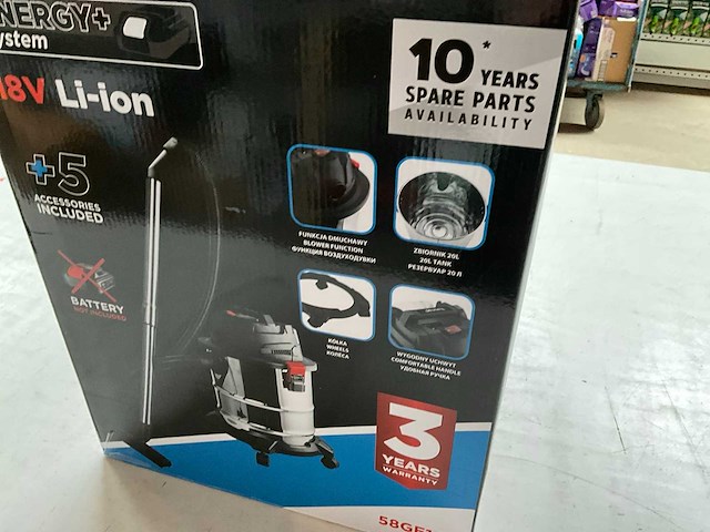 Graphite 58ge124 industriële nat/droog stofzuiger 18v li-ion - afbeelding 3 van  7