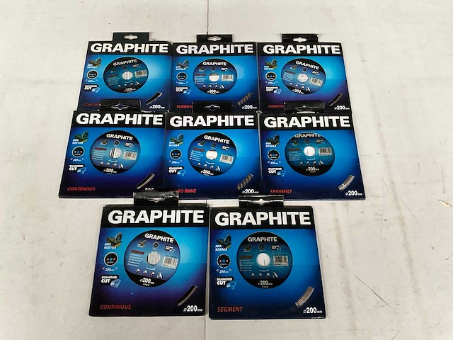 Graphite diverse slijpschijven 200 mm (8x) - afbeelding 1 van  10
