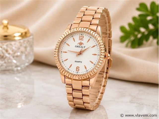 Grealy rosado blanco - luxe dames horloge - afbeelding 1 van  1