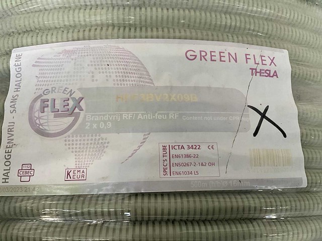 Green flex hff3bv 2x0,9b brandvrije datakabel - afbeelding 2 van  3