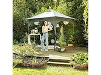 Green lounge inklapbed met push-up functie, uv-zonbescherming 80+ - taupe - 300x410cm - afbeelding 1 van  5