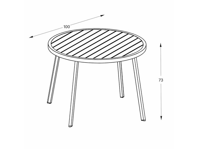 Green lounge ronde tuintafel, gemaakt van weerbestendig aluminium, ø 100 cm - afbeelding 7 van  8