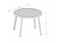 Green lounge ronde tuintafel, gemaakt van weerbestendig aluminium, ø 100 cm - afbeelding 7 van  8