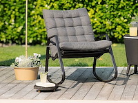 Green lounge schommelstoel met kussen - zwart - afbeelding 1 van  4