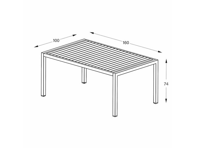 Green lounge tuintafel gemaakt van weerbestendig aluminium, ca. 161 x 100 x 72 cm - taupe - afbeelding 3 van  6