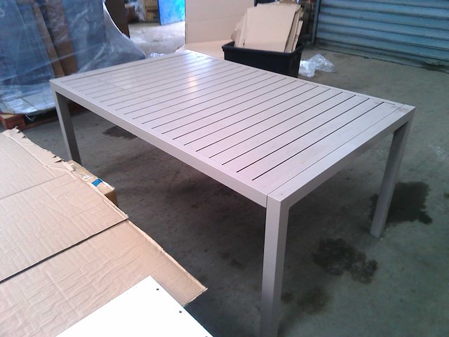 Green lounge tuintafel gemaakt van weerbestendig aluminium, ca. 161 x 100 x 72 cm - taupe - afbeelding 4 van  6