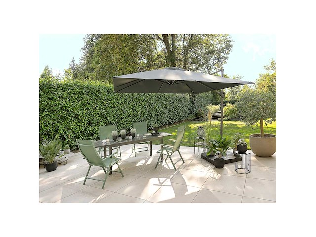 Green lounge tuintafel van aluminium, gs-gecertificeerd, uitschuifbaar van 160 tot 240 cm. - afbeelding 8 van  9