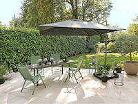 Green lounge tuintafel van aluminium, gs-gecertificeerd, uitschuifbaar van 160 tot 240 cm.
