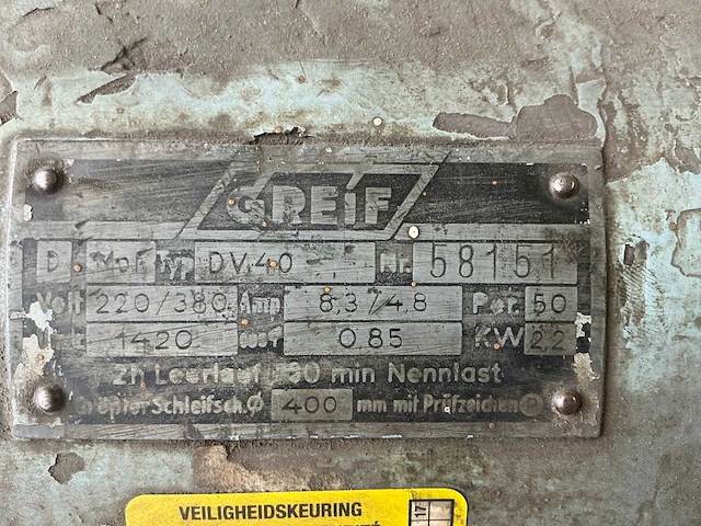 Greif dv-40 dubbelsteens slijpmachine - afbeelding 8 van  8