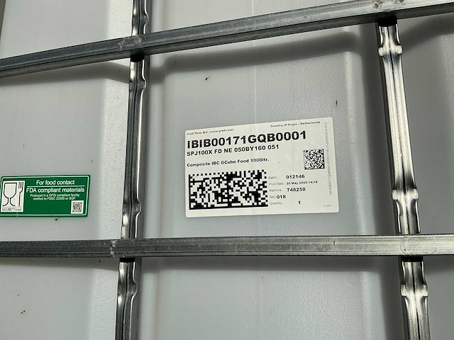 Greif gcube ibc-container 1000l (4x) - afbeelding 5 van  5