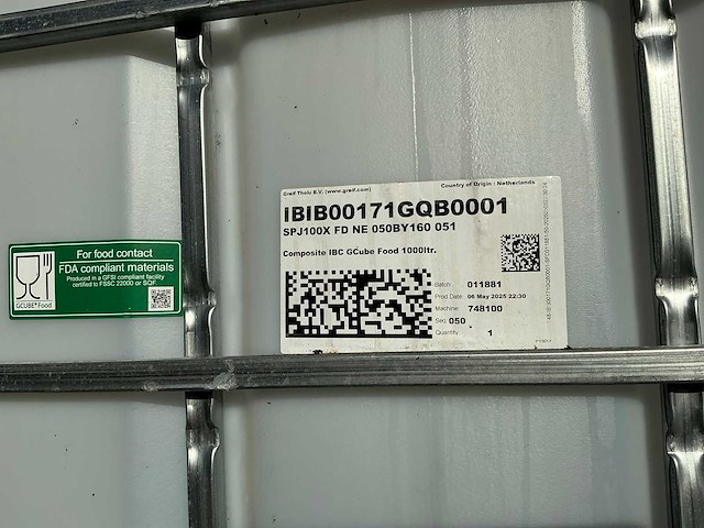 Greif gcube ibc-container 1000l (4x) - afbeelding 5 van  5