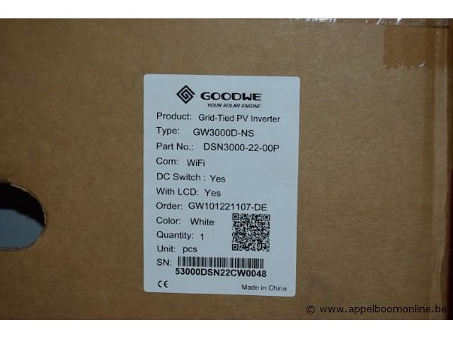 Grid-tied pv omvormer, goodwe, gw3000d-ns, werking niet gekend - afbeelding 2 van  2