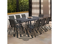 Grijs polywood 4-zits uitschuifbaar eetmeubelset - afbeelding 1 van  7