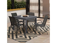 Grijs polywood 4-zits uitschuifbaar eetmeubelset - afbeelding 2 van  7