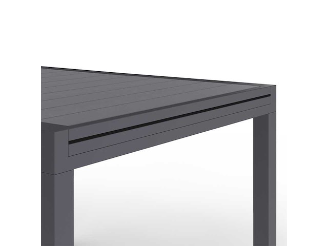 Grijs polywood 4-zits uitschuifbaar eetmeubelset - afbeelding 4 van  7