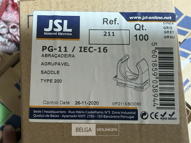 Grijze koppelbare buisklemmen jsl (100 st/doos-13 dozen) - afbeelding 1 van  1
