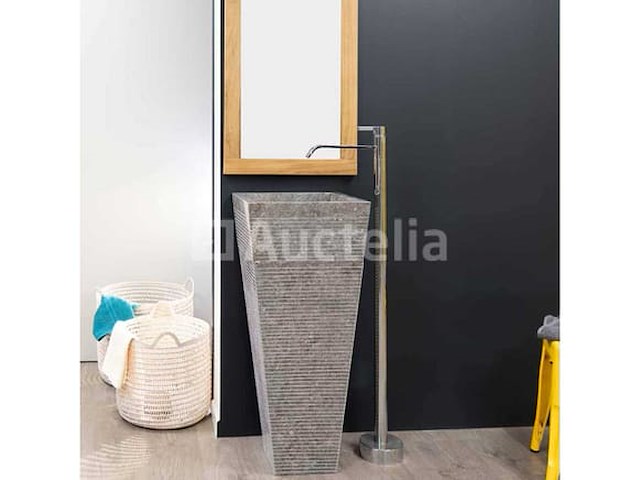 Grijze piramide vrijstaande badkamerwastafel: h/90cm nieuw - afbeelding 1 van  3