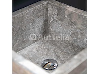 Grijze piramide vrijstaande badkamerwastafel: h/90cm nieuw - afbeelding 2 van  3