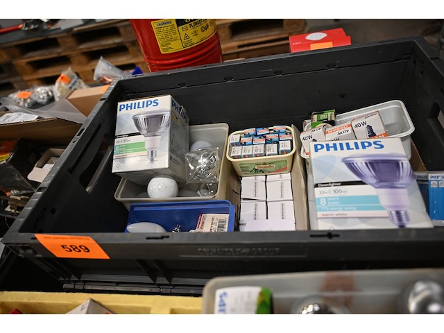 Grijze plastic bak met diverse lampen - afbeelding 1 van  4