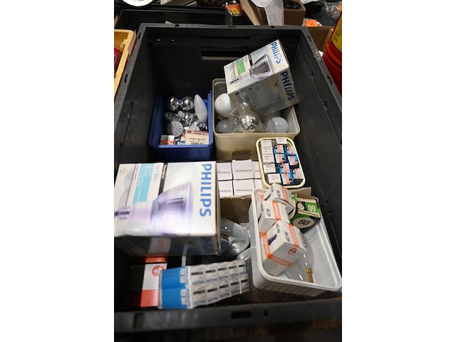 Grijze plastic bak met diverse lampen - afbeelding 2 van  4