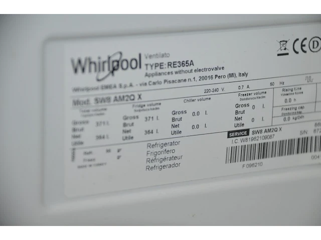 Grijze staande koelkast whirlpool (met schade) re365a (werking onbekend) - afbeelding 8 van  8