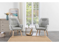 Grijze stoffen fauteuil - afbeelding 1 van  6