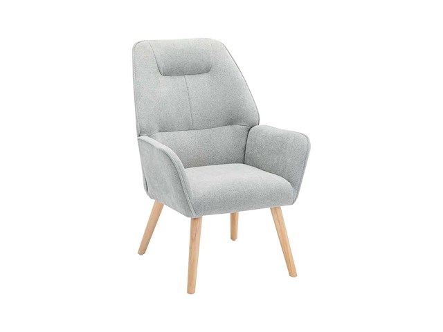 Grijze stoffen fauteuil - afbeelding 3 van  6
