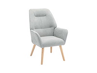 Grijze stoffen fauteuil - afbeelding 3 van  6