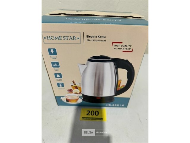 Grijze waterkoker homestar 1,8 liter - afbeelding 1 van  3